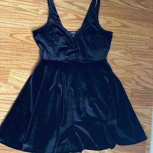 Express velvet skater dress